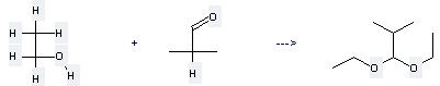 Propane,1,1-diethoxy-2-methyl- can be prepared by isobutyraldehyde and ethanol at the ambient temperature